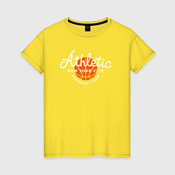 Футболка хлопковая женская Athletic basketball, цвет: желтый