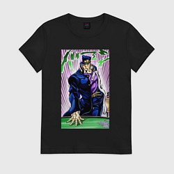 Футболка хлопковая женская ДжоДжо ставит душу матери, цвет: черный