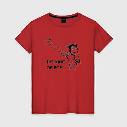 Футболка хлопковая женская Michael Jackson - the king of pop, цвет: красный