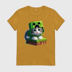 Женская футболка Kitten creeper collaboration - ai art