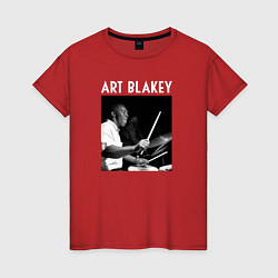 Футболка хлопковая женская Jazz legend Art Blakey, цвет: красный