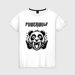 Футболка хлопковая женская Powerwolf - rock panda, цвет: белый