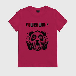 Футболка хлопковая женская Powerwolf - rock panda, цвет: маджента