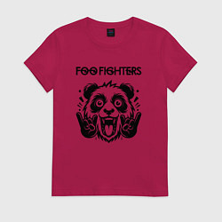 Футболка хлопковая женская Foo Fighters - rock panda, цвет: маджента
