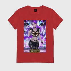 Футболка хлопковая женская League Of Legends Akali Kda, цвет: красный