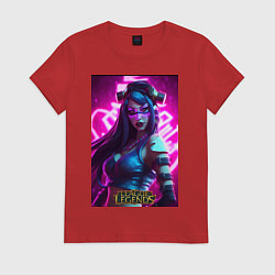 Футболка хлопковая женская League Of Legends Akali Kda, цвет: красный