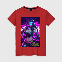 Футболка хлопковая женская League of Legends Akali Kda, цвет: красный