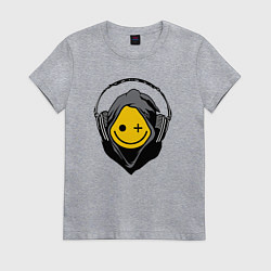 Женская футболка Диджей смайлик
