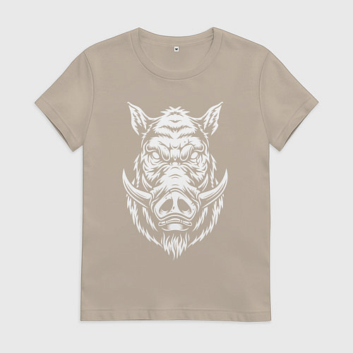 Женская футболка Голова кабана / Миндальный – фото 1