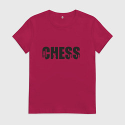 Футболка хлопковая женская Chess арт, цвет: маджента