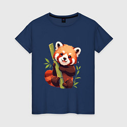 Футболка хлопковая женская The Red Panda, цвет: тёмно-синий