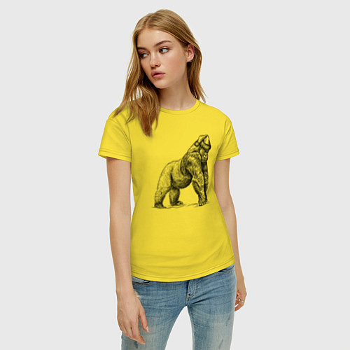 Женская футболка Новогодняя обезьяна горилла / Желтый – фото 3
