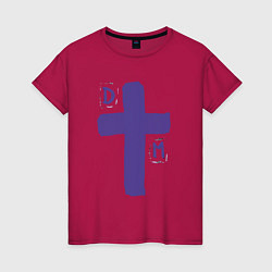 Футболка хлопковая женская Depeche Mode - sofad cross, цвет: маджента