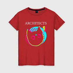 Футболка хлопковая женская Architects rock star cat, цвет: красный