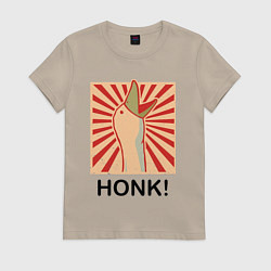 Футболка хлопковая женская Гусь honk, цвет: миндальный