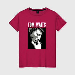 Футболка хлопковая женская Tom Waits in abstract graphics, цвет: маджента