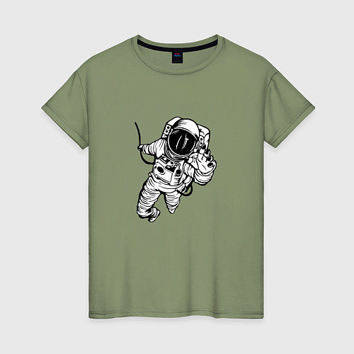 Женская футболка Alone astronaut / Авокадо – фото 1