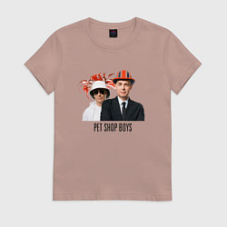Футболка хлопковая женская Pet Shop Boys - synthpop from england, цвет: пыльно-розовый