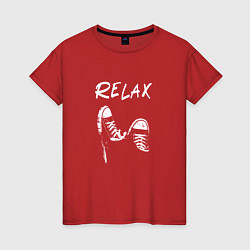 Футболка хлопковая женская Relax, цвет: красный