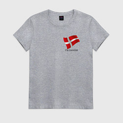 Футболка хлопковая женская Im Danish - motto, цвет: меланж