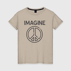 Футболка хлопковая женская Peace imagine, цвет: миндальный