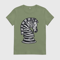 Женская футболка Шахматная зебра