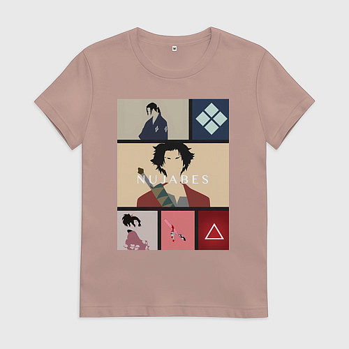 Женская футболка Самурай Чамплу Мугэн / Пыльно-розовый – фото 1