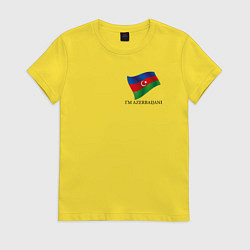 Футболка хлопковая женская Im Azerbaijani - motto, цвет: желтый