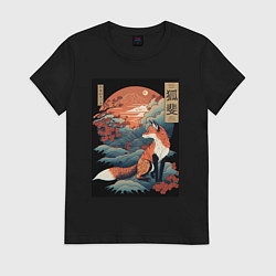 Женская футболка Лиса в японском стиле