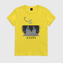 Футболка хлопковая женская Бездомный бог Ято, цвет: желтый