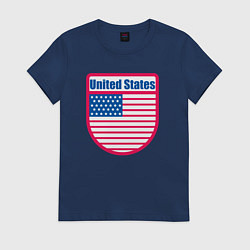 Футболка хлопковая женская United States, цвет: тёмно-синий
