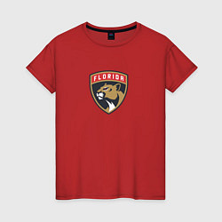 Футболка хлопковая женская Florida Panthers NHL, цвет: красный