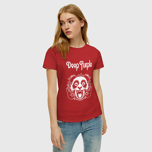 Женская футболка Deep Purple rock panda / Красный – фото 3