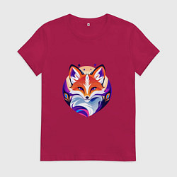 Женская футболка Яркий портрет лисы