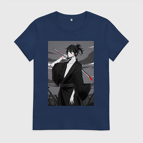 Женская футболка Ято с катаной / Тёмно-синий – фото 1