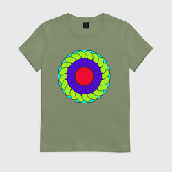 Футболка хлопковая женская Неоновое колесо, цвет: авокадо