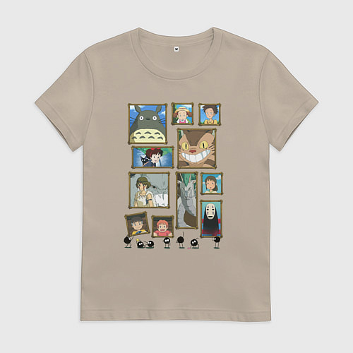 Женская футболка Герои студии Ghibli / Миндальный – фото 1