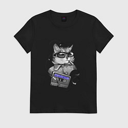 Футболка хлопковая женская Depeche Mode - Depeche cat, цвет: черный