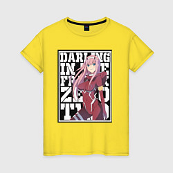 Футболка хлопковая женская Darling in the FranXX zero, цвет: желтый