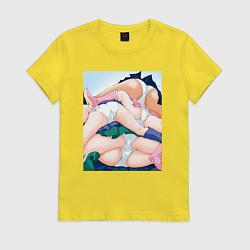 Футболка хлопковая женская Senpai секси, цвет: желтый