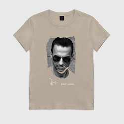 Футболка хлопковая женская Depeche Mode - Dave Gahan face, цвет: миндальный