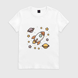 Женская футболка Ракета to the moon