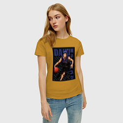 Футболка хлопковая женская Баскетбол Куроко Дайки Аоминэ, цвет: горчичный — фото 2