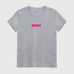 Футболка хлопковая женская 2024 года выпускник, цвет: меланж