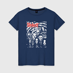 Футболка хлопковая женская Slipknot rock band, цвет: тёмно-синий