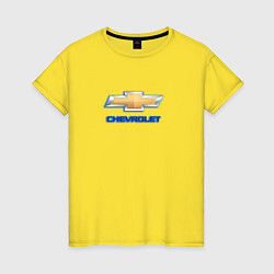 Футболка хлопковая женская Chevrolet brend auto, цвет: желтый