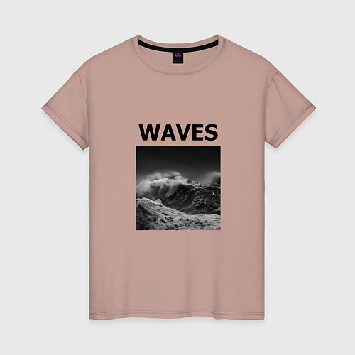 Женская футболка Waves / Пыльно-розовый – фото 1