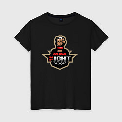 Футболка хлопковая женская MMA fight night, цвет: черный