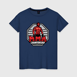 Футболка хлопковая женская MMA championship, цвет: тёмно-синий