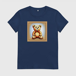 Футболка хлопковая женская Просто медвежонок, цвет: тёмно-синий